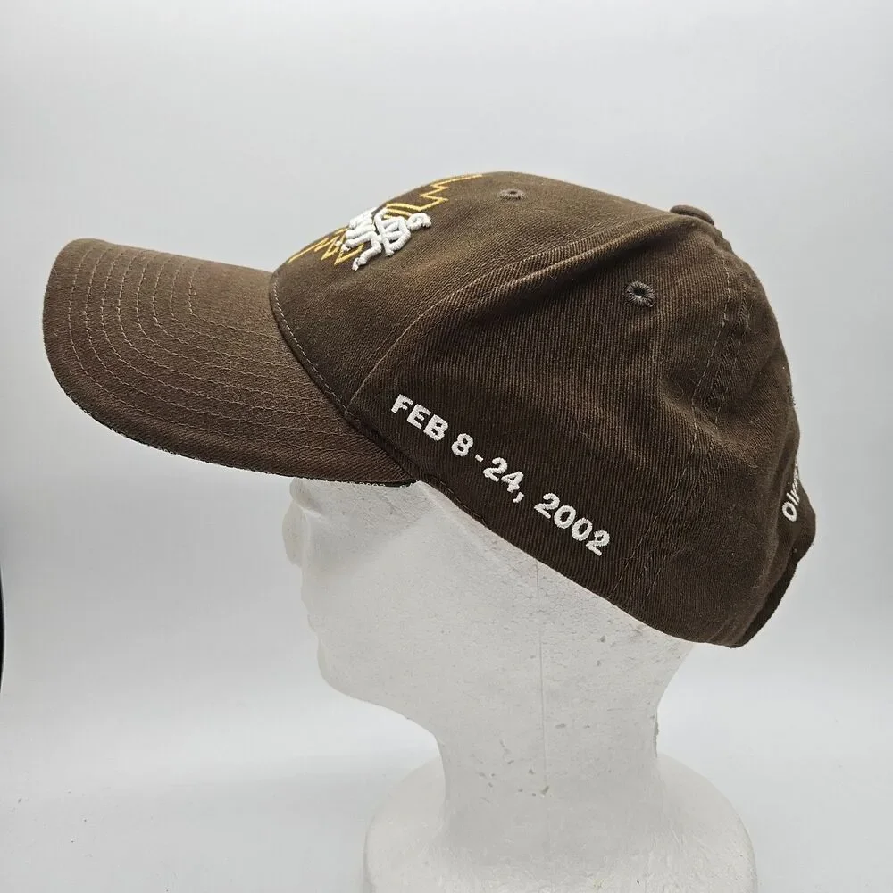 Salt Lake 2002 Olympic Games Strapback Hat Ice Hockey Venue Collection Brown VTG